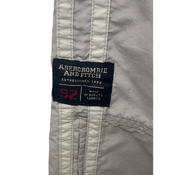 Vintage Abercrombie & Fitch Mens Nylon Pants L With Elastic Waist Zippered Pocke - Picture 2 of 11